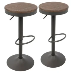 Set Of 2 Dakota Adjustable Industrial Barstools - LumiSource -Furniture Specialty Store GUEST 004856fd 56a5 4d25 90a6 9e0eafb89813