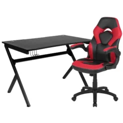 Flash Furniture Gaming Desk And Racing Chair Set With Cup Holder, Headphone Hook & 2 Wire Management Holes -Furniture Specialty Store GUEST 0116e199 c111 4395 83de b75bbf29cc67