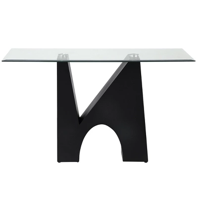 Riverpoint Modern Rectangle Console Table Clear/Black - HOMES: Inside + Out 6 Riverpoint Modern Rectangle Console Table Clear/Black - HOMES: Inside + Out - Image 4