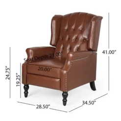 Walter Contemporary Tufted Recliner Cognac Brown/Dark Brown - Christopher Knight Home -Furniture Specialty Store GUEST 0175adaf d4a5 4121 91d2 7f9bd9e8dad7
