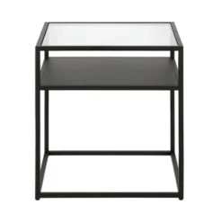 Metal Industrial Side Table In Black And Bronze Finish - Henn&Hart
