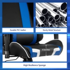 Costway X-Shaped Gaming Desk & Racing Style Massage Chair Set Home Office Black+White/Blue/Grey/Red -Furniture Specialty Store GUEST 0186d6c8 7302 4cbc baf6 395b1b406ae1