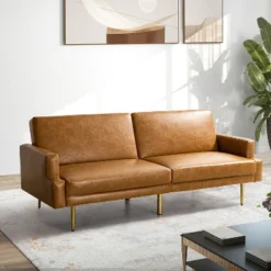 Lanna 76"Wide Vegan Leather Modern Style Convertible Futon Sofa Bed For Living Room Guest Bedroom | ARTFUL LIVING DESIGN -Furniture Specialty Store GUEST 0186db79 f02f 498a ae0d f79c929e4342