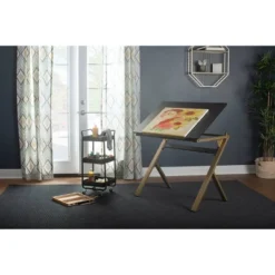 2pc Stellar Drawing Table With 36" Adjustable Top With Stool Set Black/Gold - Studio Designs -Furniture Specialty Store GUEST 01c0899e bfa4 4606 9a33 12cea422e2ae