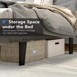 Costway Upholstered Tufted Bed Wood Platform Mattress Foundation Headboard Queen -Furniture Specialty Store GUEST 021e3fc2 da2a 43ab 89a1 1f26100dc9e4