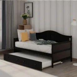 Twin Wooden Daybed With Trundle Bed-ModernLuxe -Furniture Specialty Store GUEST 0232bbd0 d8fb 4160 9f58 318a646b5316