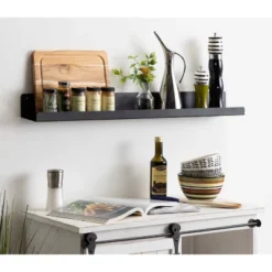 36" Mezzo Modern Metal Ledge Shelf Black - Kate & Laurel All Things Decor -Furniture Specialty Store GUEST 029f1ae0 7756 4c56 a5f3 5ed7c074dae7