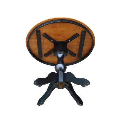 36" May Round Top Pedestal Table Dining Height Black/Cherry - International Concepts 5 36" May Round Top Pedestal Table Dining Height Black/Cherry - International Concepts - Image 3