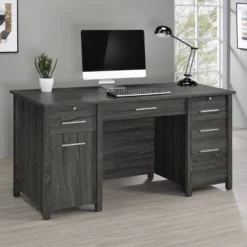 Dylan 4 Drawer Standing Office Desk With Cabinet - Coaster