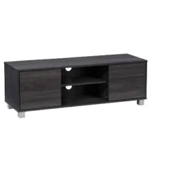 Hollywood Wood Grain TV Stand For TVs Up To 55" With Doors Dark Gray - CorLiving -Furniture Specialty Store GUEST 0331b941 9673 431a 80c8 dfaf55373620