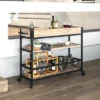 Flash Furniture Buckhead Distressed Light Oak Wood And Iron Kitchen Serving And Bar Cart With Wine Glass Holders -Furniture Specialty Store GUEST 03a17c67 ab93 40d7 8651 69a089892a89