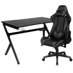 Flash Furniture Gaming Desk And Reclining Gaming Chair Set With Cup Holder, Headphone Hook & 2 Wire Management Holes -Furniture Specialty Store GUEST 04820f29 f7a1 4fa5 abc5 4abb677a239e