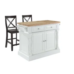 Oxford Kitchen Island With 2 Counter Height Barstools White - Crosley -Furniture Specialty Store GUEST 04979cf1 9e3a 4381 8f36 304e4bc2bbc8