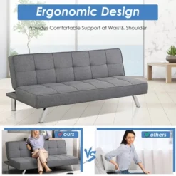 Costway Convertible Futon Sofa Bed Adjustable Sleeper With Stainless Steel Legs -Furniture Specialty Store GUEST 049b48ca 137f 401e bc7e e54dad86ca63