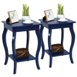 Costway Set Of 2 NightStands Side Table End Table Accent Table W/ Shelf Indigo -Furniture Specialty Store GUEST 049d3c73 b04d 42f3 b176 34d8499c3134