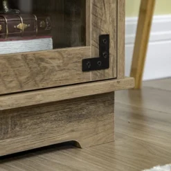 HOMCOM Farmhouse Style Buffet Cabinet, Glass Door Sideboard, Kitchen Storage Cabinet, Coffee Bar For Living Room, Distressed Grey -Furniture Specialty Store GUEST 0559d983 23a4 4cab a8c8 da9524b1871a