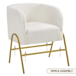 Yaheetech Contemporary Accent Armchair Boucle Barrel Accent Chair -Furniture Specialty Store GUEST 05b57ace 14c3 469d 86dc d89026103749