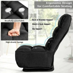 Costway Swivel Folding Floor Chair 6-Position Gaming Chair W/ Metal Base -Furniture Specialty Store GUEST 05c73324 90fd 44f6 8205 d4d16e836e54