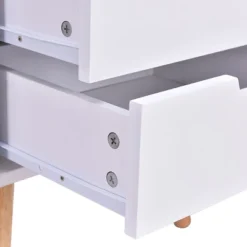 Costway White Side End Table Nightstand W/ 3 Drawers Mid-Century Accent Wood Furniture -Furniture Specialty Store GUEST 05e10281 92d9 4f49 a8b9 0cc8673e1f1d