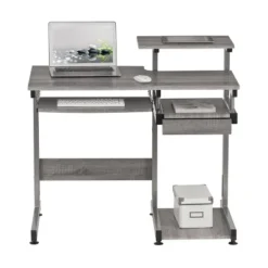 Complete Computer Workstation Desk Gray - Techni Mobili -Furniture Specialty Store GUEST 05e6c7bf ae29 4d24 91c5 5067c2f15e69