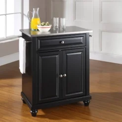 Cambridge Stainless Steel Top Portable Kitchen Island/Cart - Crosley
