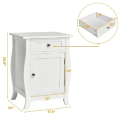 Tangkula 2PCS Wooden Accent End Table With Drawer Storage Floor Cabinet For Living Room, Bedroom, Hallway -Furniture Specialty Store GUEST 0631119b 42f4 40c8 adae a87c2aaaddc5