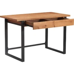 Leighton Writing Desk Wood And Black Metal - Serta -Furniture Specialty Store GUEST 0661ef07 bd71 4b49 9756 c1bf02af1488