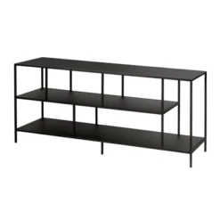 Three-Shelf TV Stand In Black - Henn&Hart -Furniture Specialty Store GUEST 066ad670 77a1 47b3 b013 950b30b00fec