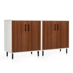 Costway Set Of 2 Sideboard Buffet Storage Cabinet Kitchen Cupboard With Adjustable Shelf -Furniture Specialty Store GUEST 0674d156 eff1 4919 9c23 ce6f37f7dffc