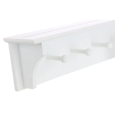 Foster Wall Shelf With Pegs - White 5 Foster Wall Shelf With Pegs - White - Image 3
