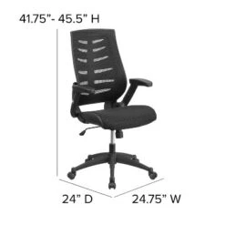Emma And Oliver High Back Black Mesh Swivel Ergonomic Office Chair With Adjustable Flip-Up Arms 13 Emma And Oliver High Back Black Mesh Swivel Ergonomic Office Chair With Adjustable Flip-Up Arms -Furniture Specialty Store GUEST 07369e61 888c 41bb 916d 9d31352f5243