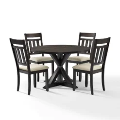Hayden 5pc Round Dining Set Table With 4 Slat Back Chairs Slate - Crosley -Furniture Specialty Store GUEST 073cb7f7 c844 47ff bd56 402091d423c5