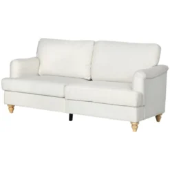 HOMCOM 3-Seater Sofa Couch, 71" Modern Linen Fabric Sofa With Rubber Wood Legs And Slatted Frame For Living Room, Bedroom And Apartment, Cream White -Furniture Specialty Store GUEST 076231e9 97f4 41ed a164 14fb5c454e6d