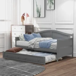 Twin Wooden Daybed With Trundle Bed-ModernLuxe -Furniture Specialty Store GUEST 07667c45 b713 4236 bbe5 6923c7fd10af