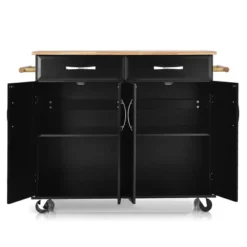 Costway 4-Door Rolling Kitchen Island Cart Buffet Cabinet W/ Towel Racks Drawers WhiteBlack 20 Costway 4-Door Rolling Kitchen Island Cart Buffet Cabinet W/ Towel Racks Drawers WhiteBlack -Furniture Specialty Store GUEST 079a6493 47bf 4789 a2a1 d7cc1b6c34ca