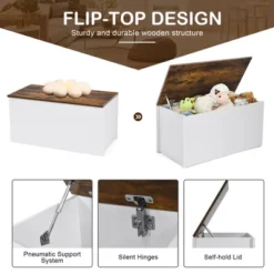 Costway Flip-top Storage Chest Lift Top Storage Bench Wooden Deck Box Toy Box -Furniture Specialty Store GUEST 0824ff82 774b 4e4f b6f1 6f837c260625