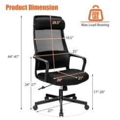 Costway Adjustable Mesh Office Task Chair Heating Lumbar Support Headrest GreyBlack -Furniture Specialty Store GUEST 085d7919 1358 474f a0bc 8b565ba0cd07