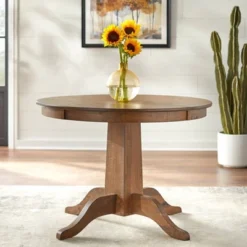 Athens Round Dining Table Walnut - Lifestorey