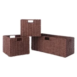 42.99" 6pc Milan Storage Shelf With Baskets Walnut - Winsome -Furniture Specialty Store GUEST 08fc235b e5de 433d 9cf7 a8b931a881eb