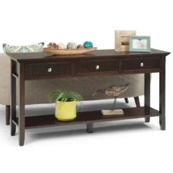 60" Portland End Table Brunette Brown - WyndenHall