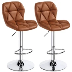 Yaheetech 2pcs Adjustable Modern PU Leather Swivel Bar Stools With Backrest -Furniture Specialty Store GUEST 09b8ce08 b5ea 4490 8272 e7eff2d2e8ec