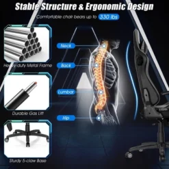 Costway Massage Gaming Chair With 2 Bluetooth Speakers Adjustable Swivel Racing Style Chair -Furniture Specialty Store GUEST 0a066835 e021 445e bf39 e66ac43bd31c