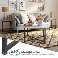 Costway Coffee Table Set Of 3 Modern Faux Metal Frame For Living Room Apartment -Furniture Specialty Store GUEST 0a075c4a 8347 495c a52f 8768c41fe511