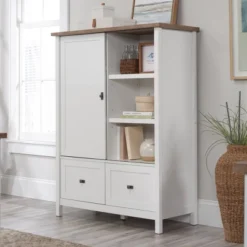 Cottage Road Storage Cabinet With File Drawers White - Sauder