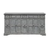 Brett Antique Inspired 4 Door 4 Drawer Storage Credenza/Sideboard Weathered Gray - Treasure Trove