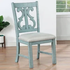 5pc Lexin Round Dining Table Set Antique Light Blue/Dark Oak - MiBasics -Furniture Specialty Store GUEST 0b1d0d84 80af 4468 bc43 d14eb538e0f0