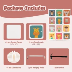 Costway 12-Cube Kids Wardrobe Baby Dresser Bedroom Armoire Clothes Hanging Closet With Door -Furniture Specialty Store GUEST 0b5084d1 419f 4041 977c 7f06a42f359d