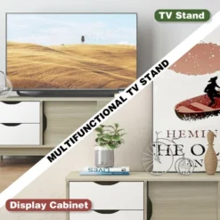 Costway TV Stand For TV Up To 60'' Media Console Table Storage With Doors Walnut/Oak -Furniture Specialty Store GUEST 0b9b5372 ba4d 4b93 98c5 1e0dcddcea05