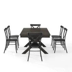7pc Hayden Extendable Dining Set With Camille Chairs Matte Black/Slate - Crosley -Furniture Specialty Store GUEST 0cd4e161 ecbd 4fb2 967a f73068121457