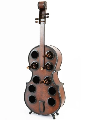 Vintiquewise Decorative 10 Bottle Wooden Cello Shaped Wine Rack 53" Inch Floor Violin 3 Vintiquewise Decorative 10 Bottle Wooden Cello Shaped Wine Rack 53" Inch Floor Violin
